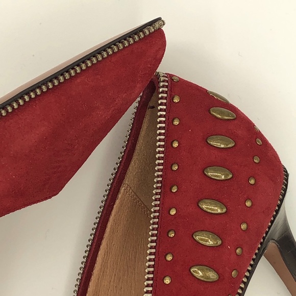 RACHEL ZOE SUEDE “MOTO” STYLE PUMP - Picture 7 of 15